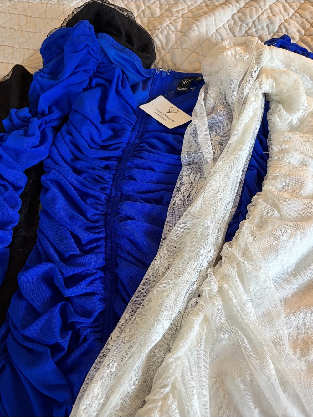 Windsor Lot Bundle 3 Dresses NWT + Good Black Blue White Mini Babydoll Bodycon